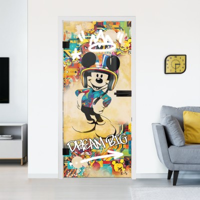 Glastür mit Design Pop-Art