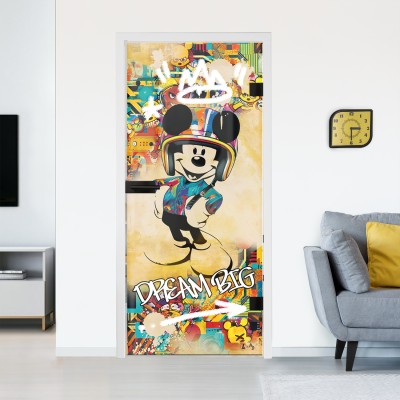 Glastür mit Design Pop-Art