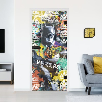 Glastür mit Design Pop-Art