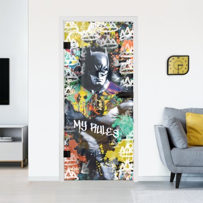 Glastür mit Design Pop-Art