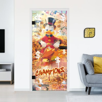 Glastür mit Design Pop-Art