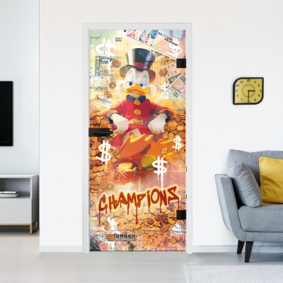 Glastür mit Design Pop-Art