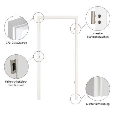 Zarge für Glastür 709 x 2097 mm