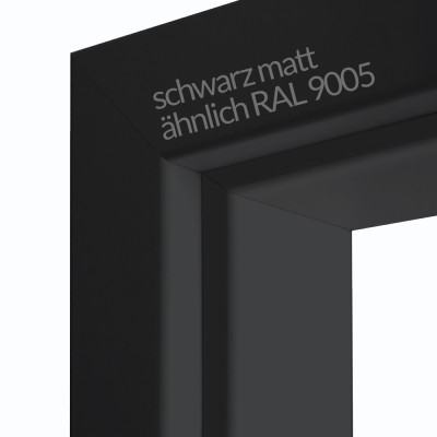 Zarge für Glastür alle GrößenCPL schwarz