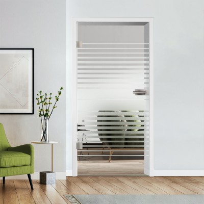 Glastür Klarglas mit Design optional Beschlag