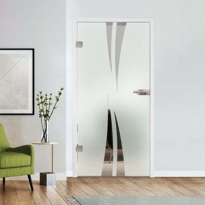 Glastür Klarglas mit Design optional Beschlag