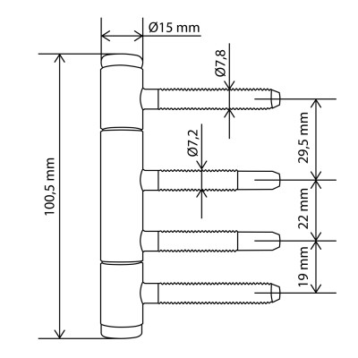 Einbohrband V 0026 WF / V 4400 WF vernickelt