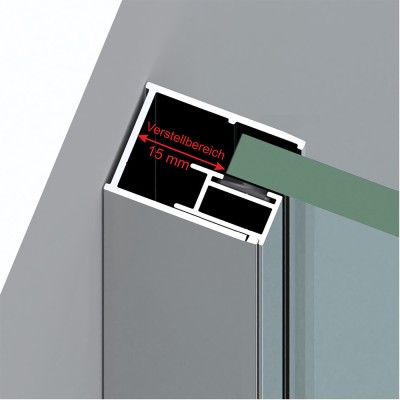 Set Duschprofil chromfarben für 8 mm Glas