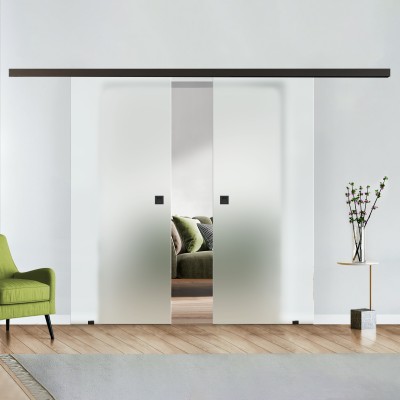 Glasschiebetür 2flg. Satino