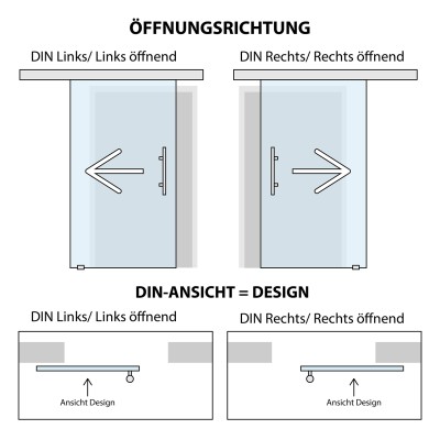 Glasschiebetür Satino